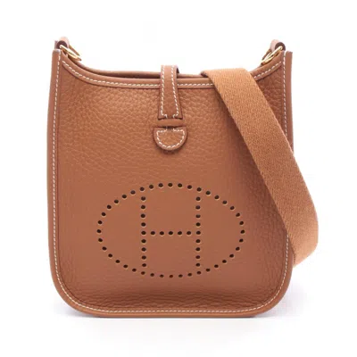 Pre-owned Hermes Brown Taurillon Clemence Leather Shoulder Bag ()