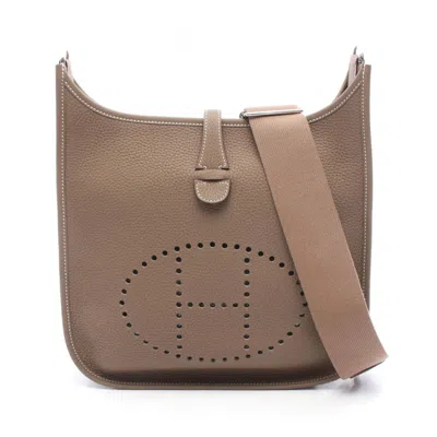 Pre-owned Hermes Brown Taurillon Clemence Leather Shoulder Bag ()