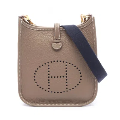 Pre-owned Hermes Brown Taurillon Clemence Leather Shoulder Bag ()