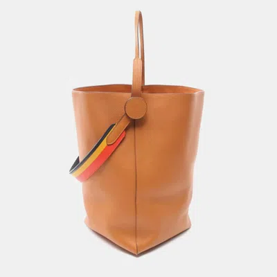 Pre-owned Hermes Licol 19 Shoulder Bag Evercolor Leather Brown Toffee