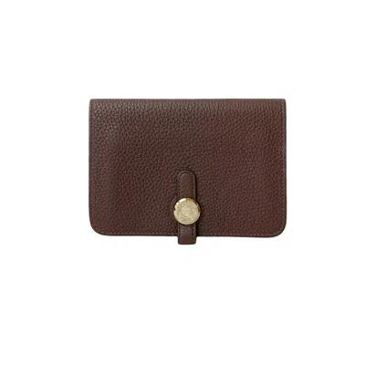 Pre-owned Hermes Brown Togo Leather Wallet (bi-fold) ()