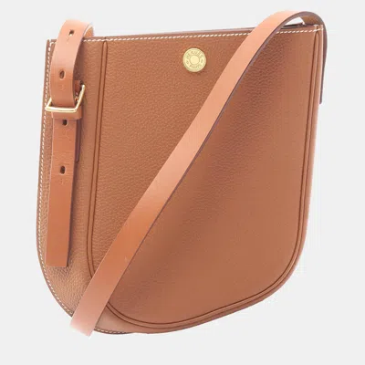 Pre-owned Hermes Brown Togo Perspective Cavaliere 21