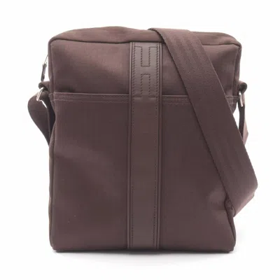 Pre-owned Hermes Brown Toile Chevron Handbag Shoulder Bag ()