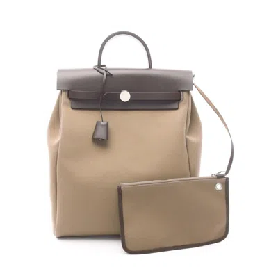 Pre-owned Hermes Brown Toile H Backpack ()