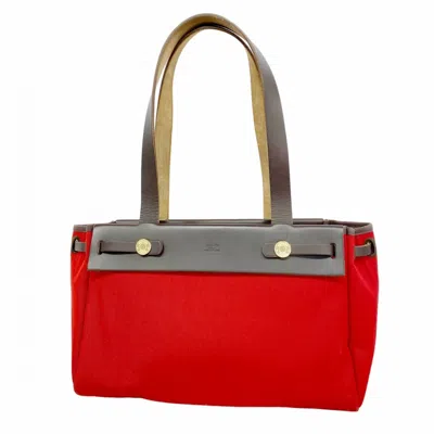 Pre-owned Hermes Brown Toile Officier Tote Bag ()