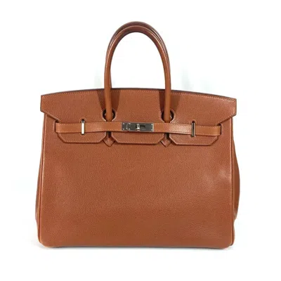 Pre-owned Hermes Brown Vache Liegee Leather Handbag Tote Bag ()
