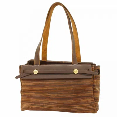 Pre-owned Hermes Brown Vibrato Leather Tote Bag ()