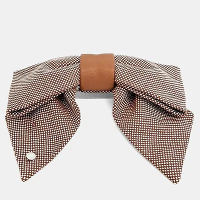Pre-owned Hermes Brown White Bow Hairpin