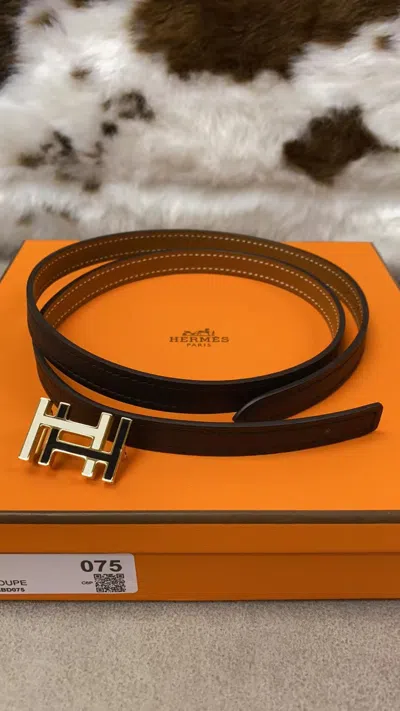 Pre-owned Hermes Buckle Belt In Brown