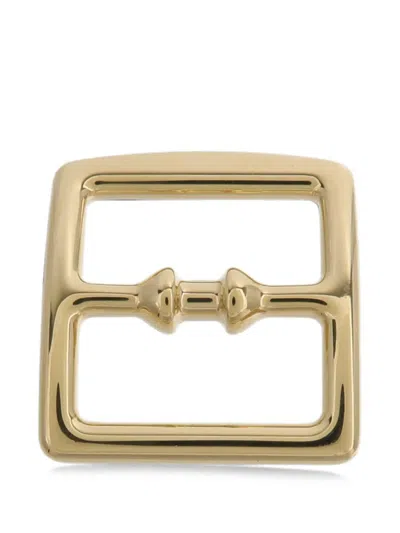 Pre-owned Hermes Buckle-detail Scarf Ring In Gold