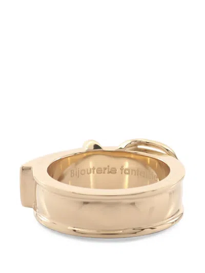 Pre-owned Hermes Buckle-detail Scarf Ring In Gold