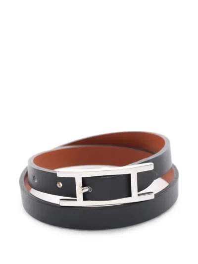 Pre-owned Hermes Buckle-fastening Bracelet In Black