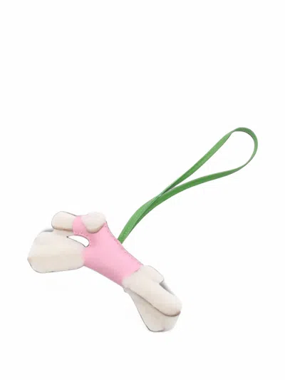Pre-owned Hermes Buddy Paddy Charm Bag Charm In Pink