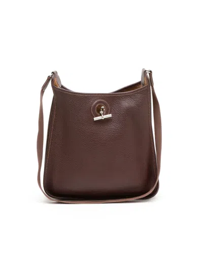 Pre-owned Hermes Hermès Buffalo Vespa Pm Bag In Brown