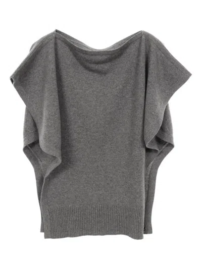 Pre-owned Hermes Poncho Aus Kaschmir In Gray