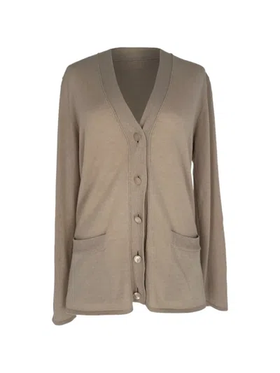 Pre-owned Hermes Button-down Knitted Cardigan In Neutrals