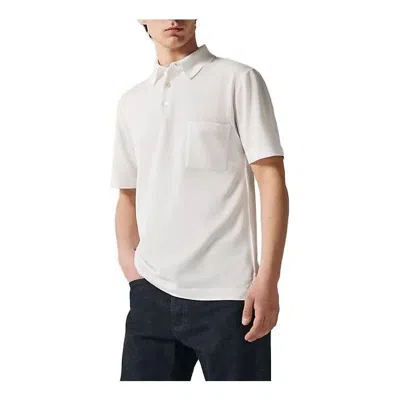 Pre-owned Hermes Buttoned H Embroidery Polo Shirt 'white'