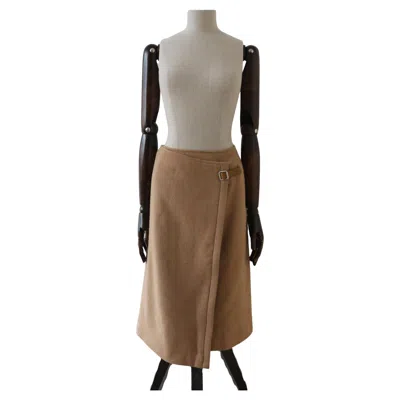 Pre-owned Hermes Hermès By Martin Margiela Autumn/winter 2000 Camel Hair Wrap Skirt In Brown