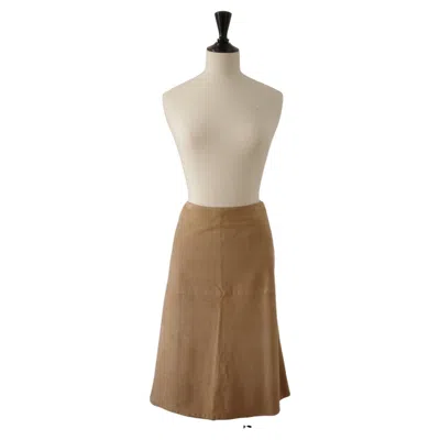 Pre-owned Hermes Hermès By Martin Margiela, Lambskin Skirt, Spring 1999 In Brown