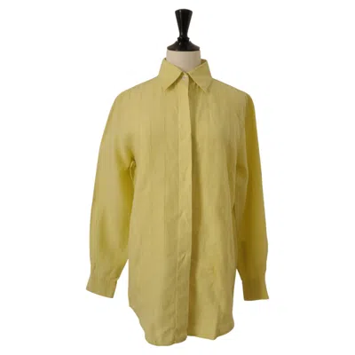 Pre-owned Hermes Hermès By Martin Margiela Vintage Yellow Linen Shirt, Ss 2001, Women's