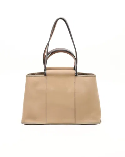 Pre-owned Hermes Hermès Cabag Elan Toile 39 Pm Bag In Sand