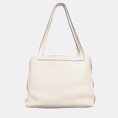 Pre-owned Hermes Cabasellier 31 Nata Clemence Leather Tote Bag