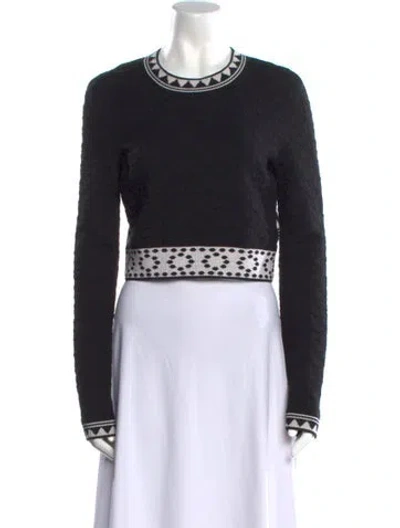 Pre-owned Hermes Cable Knit Printed Sweater In Black