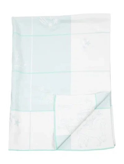 Pre-owned Hermes Cabriole Baby Blanket In Blue