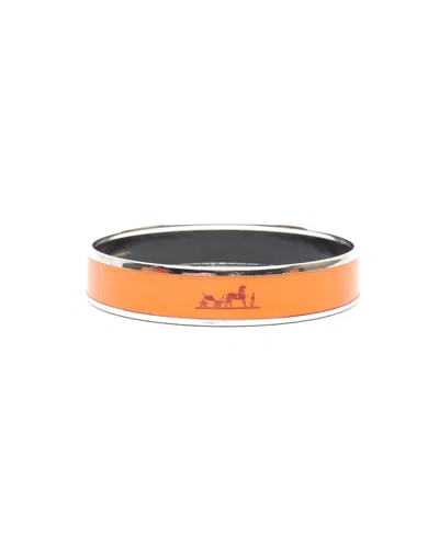 Pre-owned Hermes Hermès Caleche Bangle In Orange