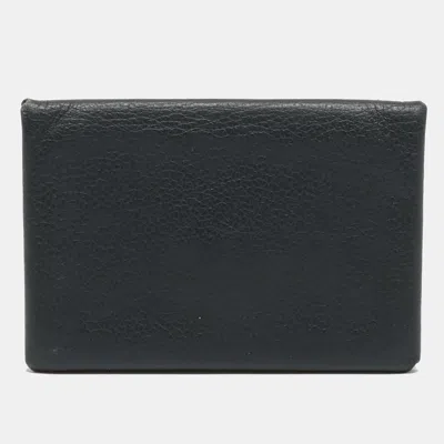 Pre-owned Hermes Calvi Ardoise Swift Leather Card Case In Gray