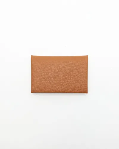 Pre-owned Hermes Hermès Calvi Card Holder