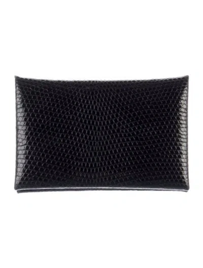 Pre-owned Hermes Calvi Cardholder In Black