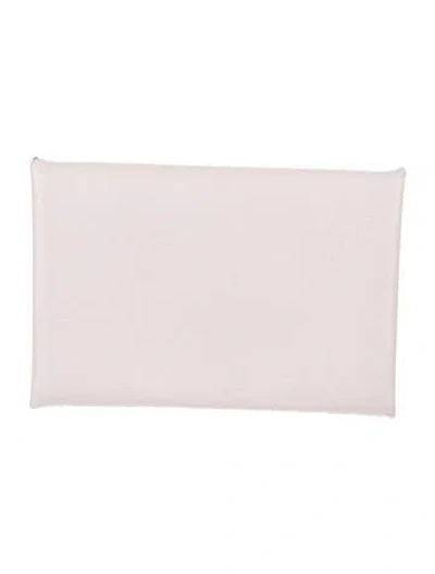 Pre-owned Hermes Calvi Cardholder In Pink