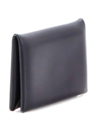 Pre-owned Hermes Calvi Duo Box Calf Card Holder In Black