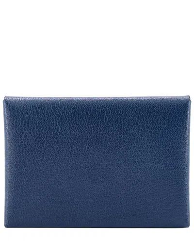 Pre-owned Hermes Hermès Calvi Duo Card Holder Chevre Mysore (authentic Pre-loved)
