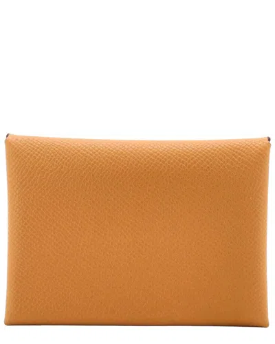 Pre-owned Hermes Hermès Calvi Duo Card Holder Epsom (authentic Pre-loved)