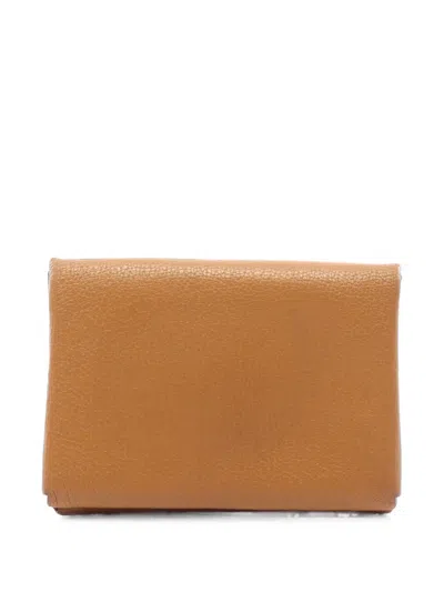 Pre-owned Hermes Calvi Duo Coin Purse In Brown