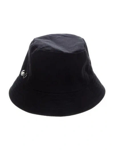 Pre-owned Hermes Calvi Seashell Bucket Hat In Black