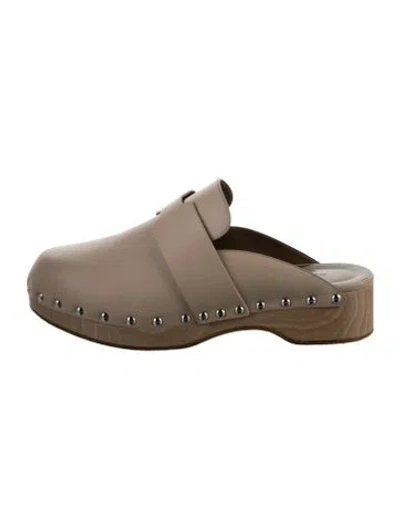 Pre-owned Hermes Calya H Logo Slides In Neutral