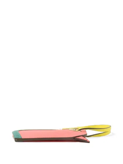 Pre-owned Hermes Camail Epsom Bag Charm In Pink