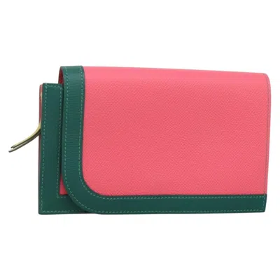 Pre-owned Hermes Camail Wallet Epsom Pink Leather Wallets Accessory ()