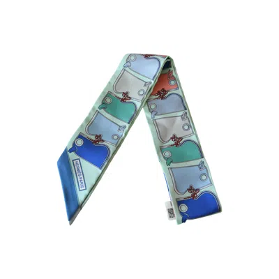 Pre-owned Hermes Camails Silk Twilly Scarf Multicolor