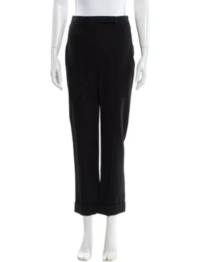 Pre-owned Hermes Camel Hair Straight Leg Pants In Black