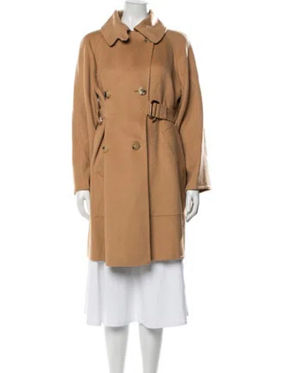 Pre-owned Hermes Camel Hair Trench Coat In Brown