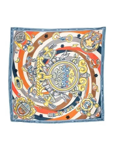 Pre-owned Hermes Candy Libris Silk Scarf In Neutrals/pink