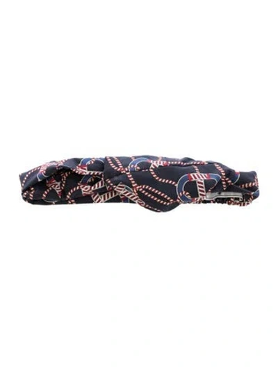Pre-owned Hermes Canoe H Gabi Headband In Blue