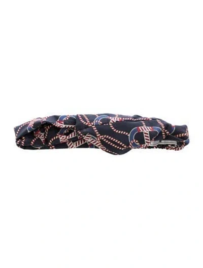 Pre-owned Hermes Canoe H Gabi Headband In Blue