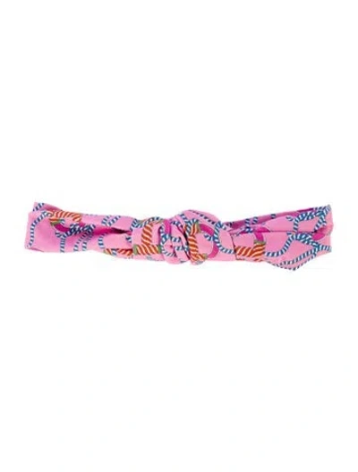 Pre-owned Hermes Canoe H Gabi Headband In Pink