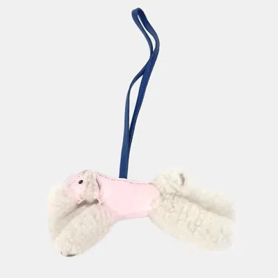 Pre-owned Hermes Canvas And Leather White Birdie Bag Charm