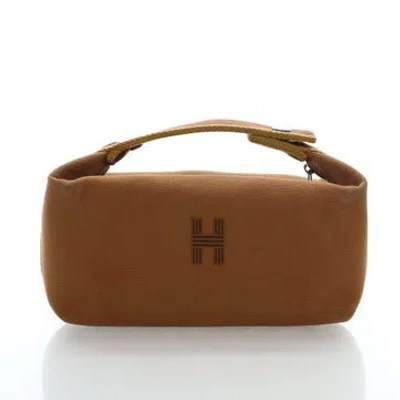 Pre-owned Hermes Canvas Bride-a-brac Large In Brown